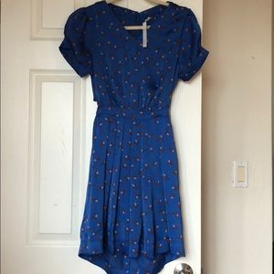 COPY - Blue printed cute open back dress urban outfitters